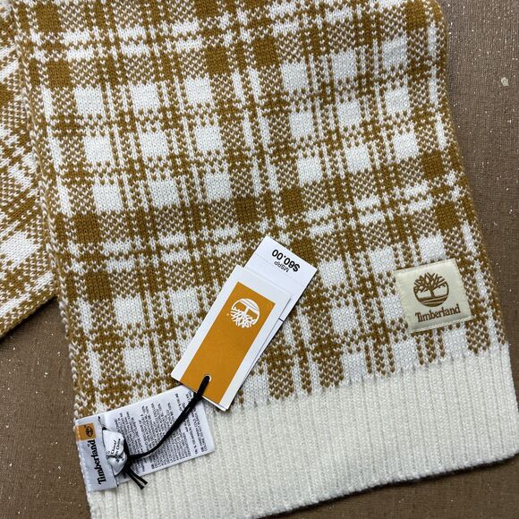 New Timberland Scarf Wheat Buffalo Plaid One Size NWT - Picture 2 of 8